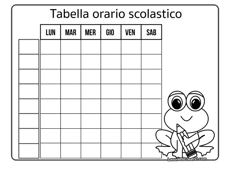 tabella orario scolastico