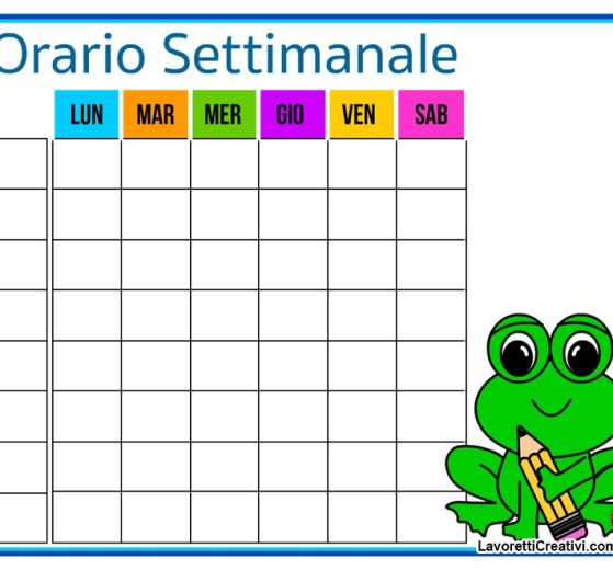Tabella orario settimanale Scuola 8 tabella orario settimanale