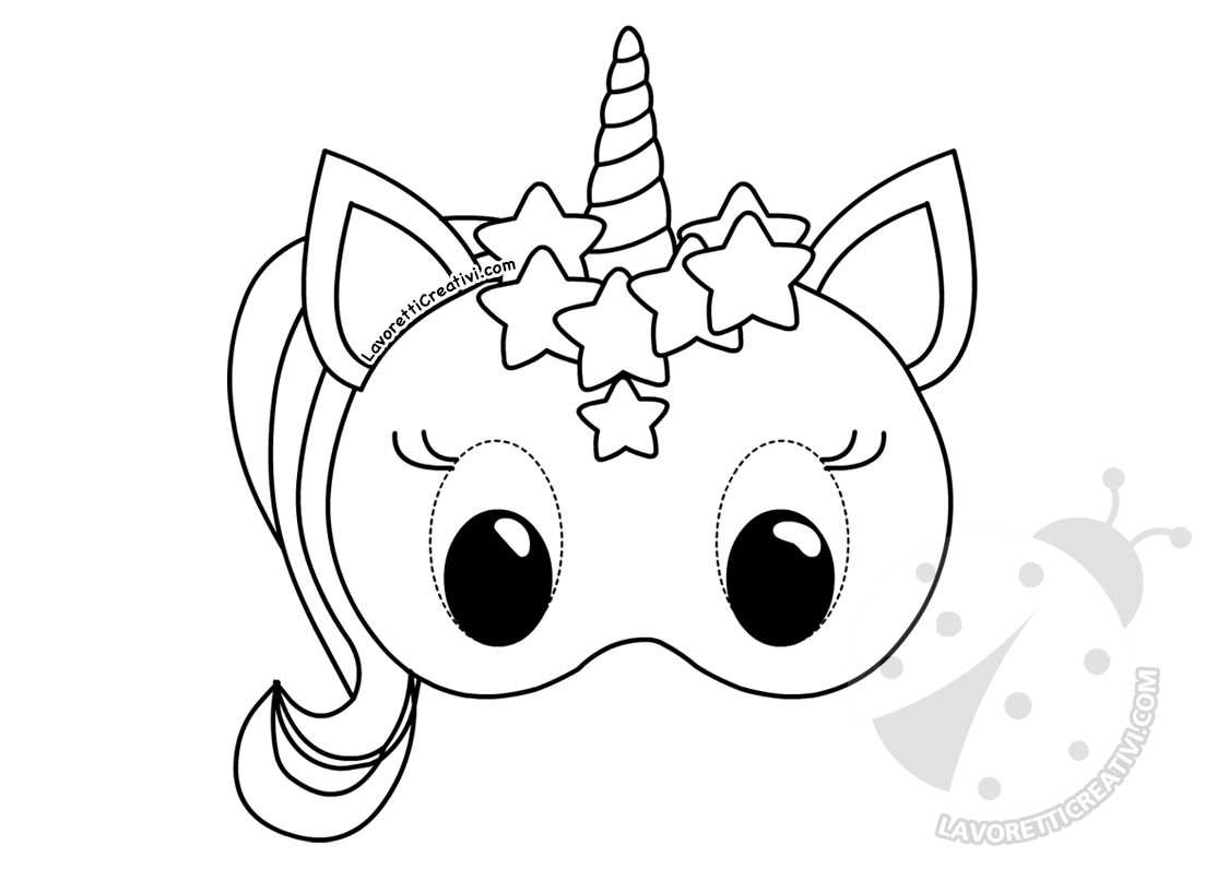Maschera carnevale unicorno 2025
