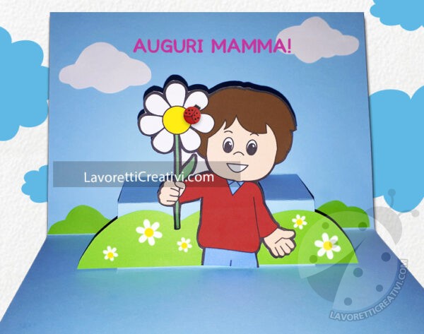 Biglietto Pop-Up 3D Per Festa Della Mamma – Con Busta, Fiori Di Lavanda E Girasole, Scrivi Il Tuo Messaggio - 2