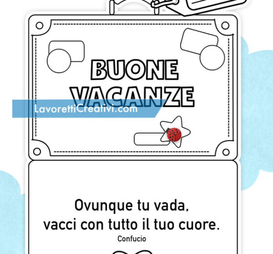Valigia con auguri di Buone Vacanze 8 biglietto valigia buone vacanze