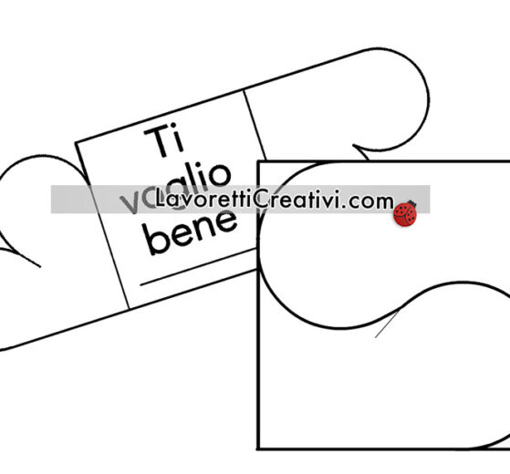 cuori incastro biglietto