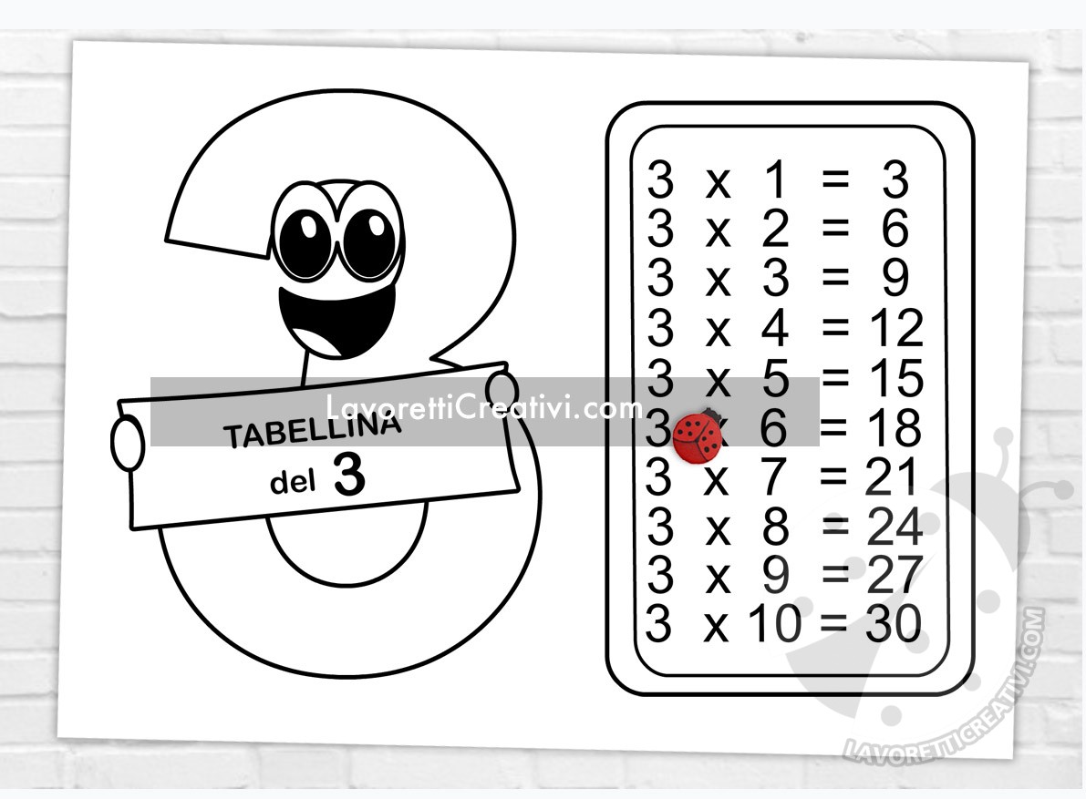 Tabellina del 3 da colorare 7 Tabellina del 3 da colorare da stampare