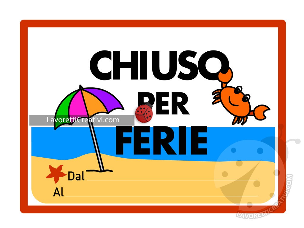 chiuso ferie cartello