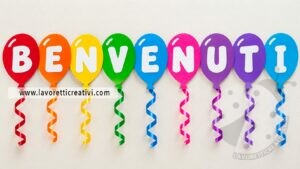Striscione Benvenuti con i palloncini colorati