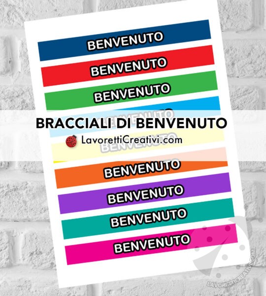 braccialetti carta benvenuto