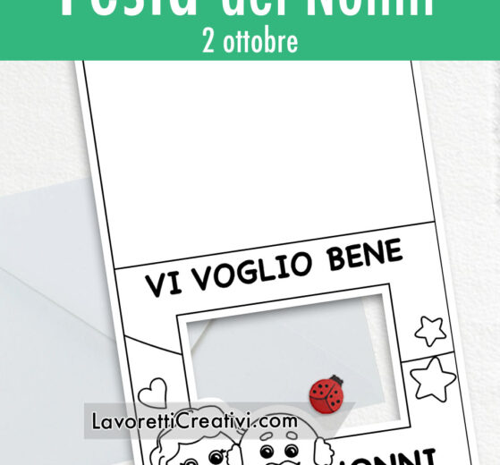 Biglietto portafoto nonni da colorare 8 festa nonni portafoto