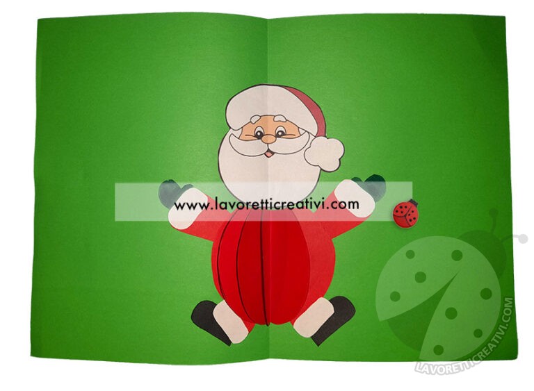 Biglietto pop up di Natale con Babbo Natale - Lavoretti Creativi