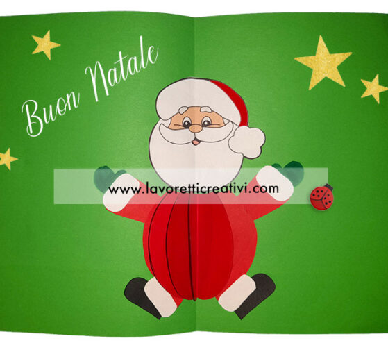 Biglietto pop up di Natale con Babbo Natale 8 biglietto pop up babbo natale