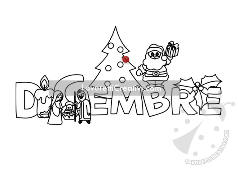Scritta dicembre - Lavoretti Creativi