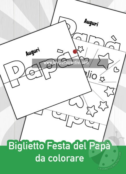 biglietto papa da colorare