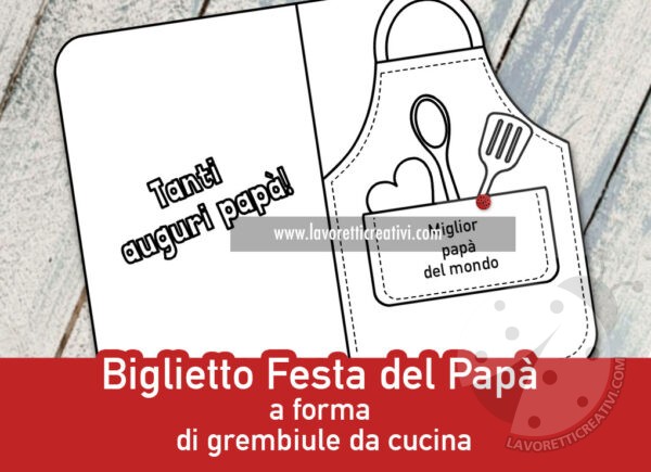 biglietto papa grembiule cucina 1