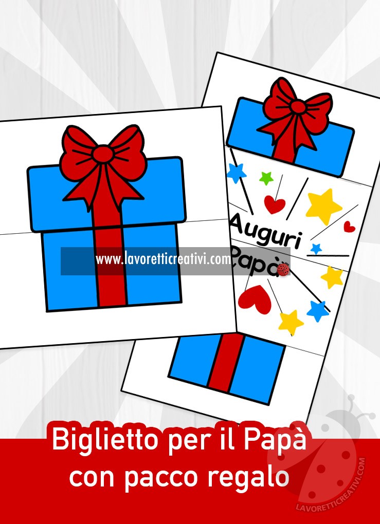 biglietto pacco regalo per papa