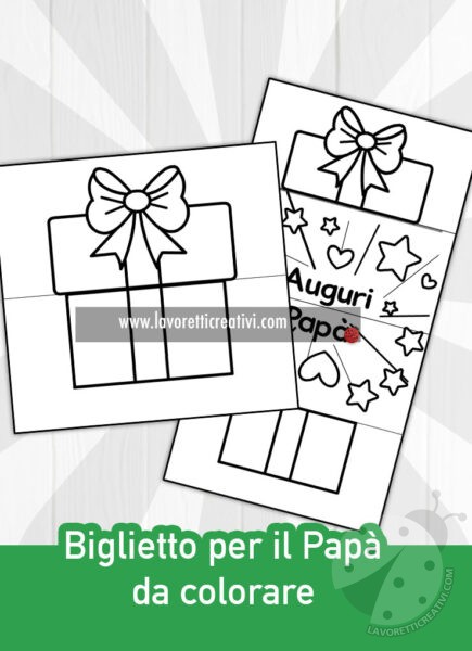 biglietto papa da colorare