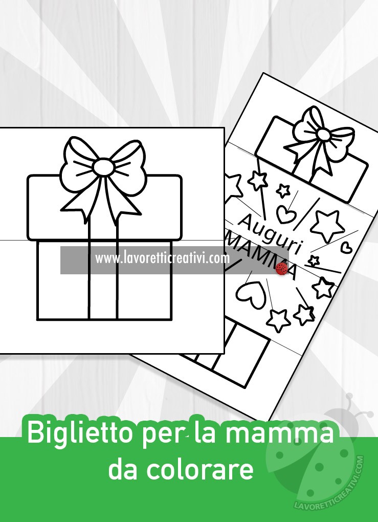 biglietto mamma regalo da colorare