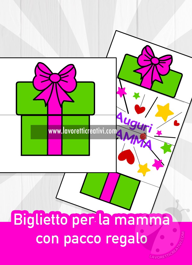 biglietto pacco regalo per mamma