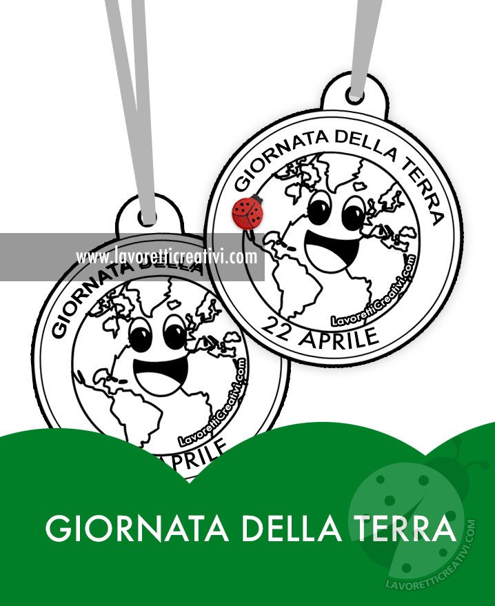 medaglie giornata terra disegno