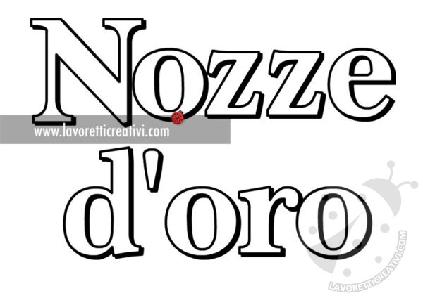 scritta nozze oro