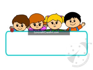 Targa con bambini da stampare per l’aula