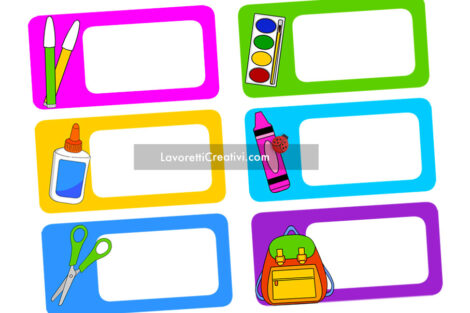 Etichette quaderni scuola da stampare