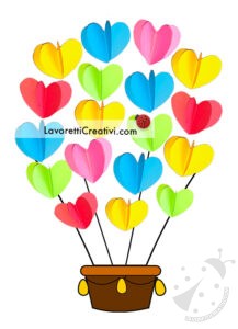 Mongolfiera con cuori in 3D