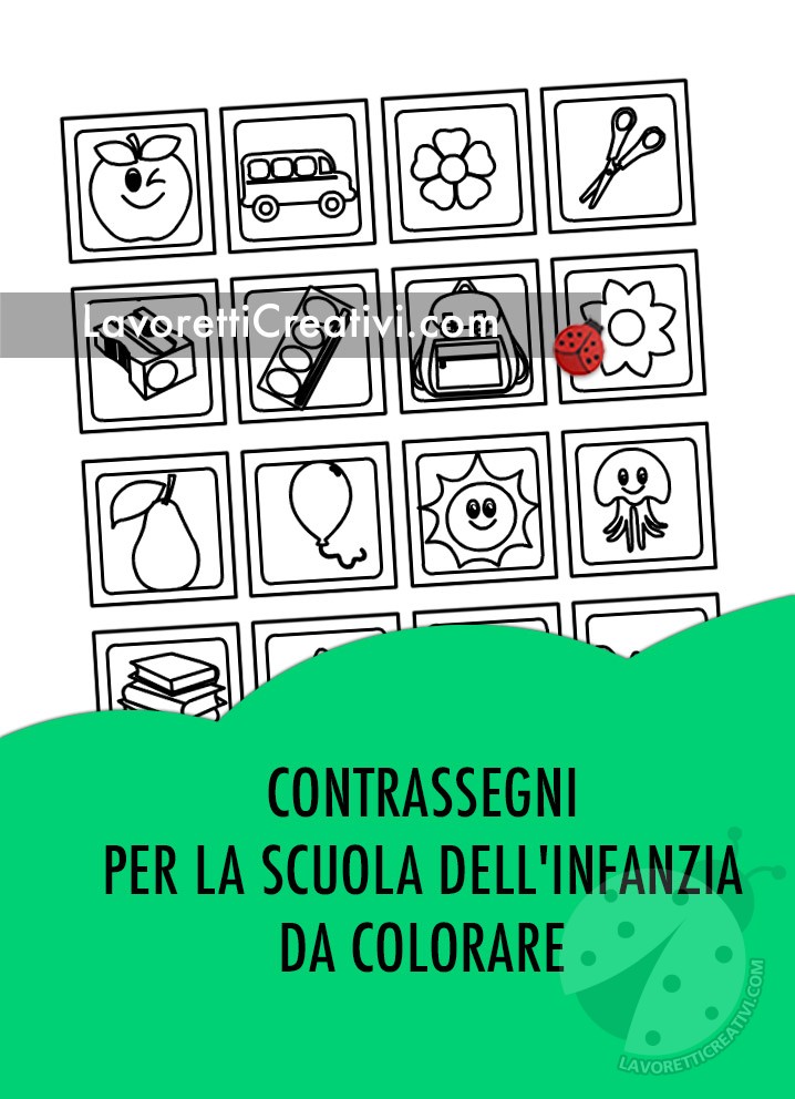 Contrassegni scuola infanzia da colorare 7 Contrassegni scuola infanzia da colorare con disegni semplici e divertenti