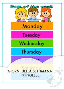 Giorni della settimana in inglese
