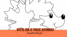 riccio con foglie disegno
