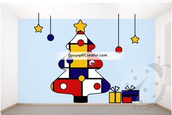 decorazione natale parete scuola