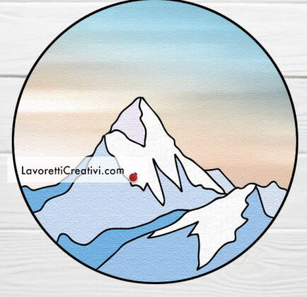 Cerchio con paesaggio di montagna da colorare - Lavoretti Creativi