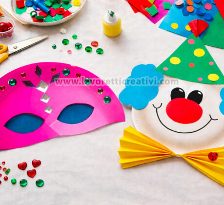 lavoretti di carnevale maschera e pagliaccio