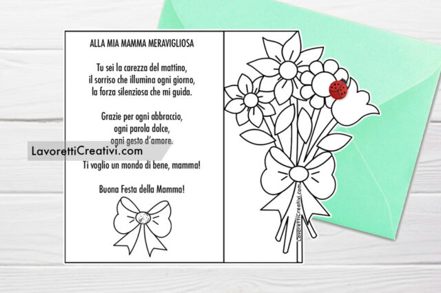 Festa Poesie Per La Mamma In Rima Biglietto con poesia per la mamma - Lavoretti Creativi