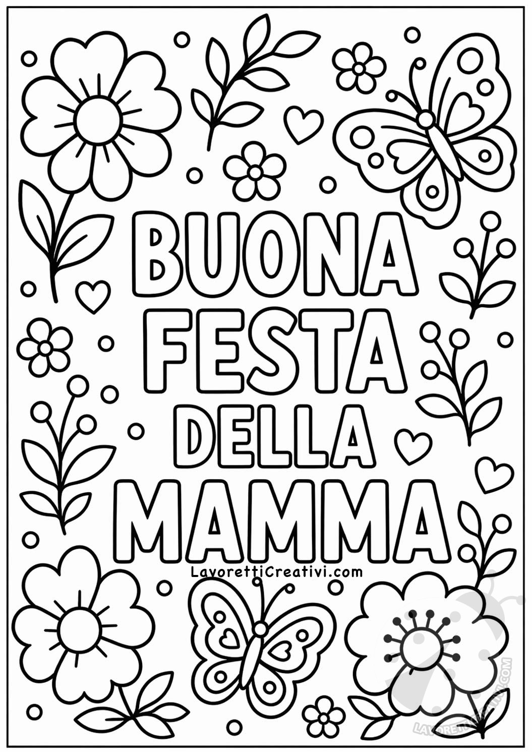 disegno festa della mamma da colorare