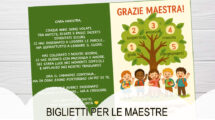 biglietti per maestre 5 elementare