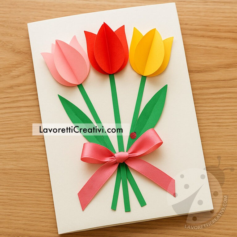 Biglietto Con Mazzo Di Tulipani Lavoretti Creativi Biglietto Con Mazzo Di Tulipani Lavoretti Creativi