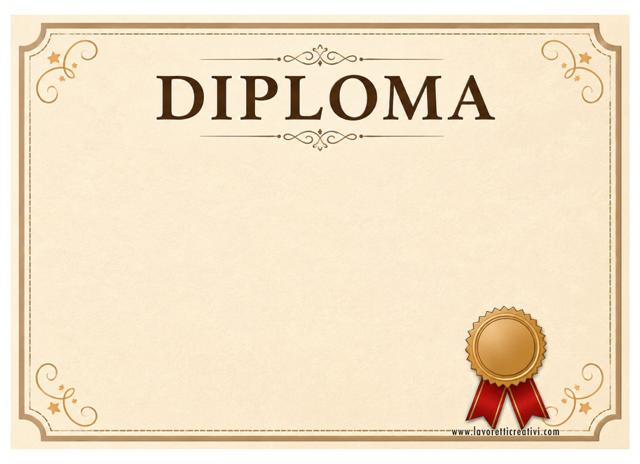 Diplomi per bambini da stampare Fine Scuola Primaria 8 diploma vuoto da stampare