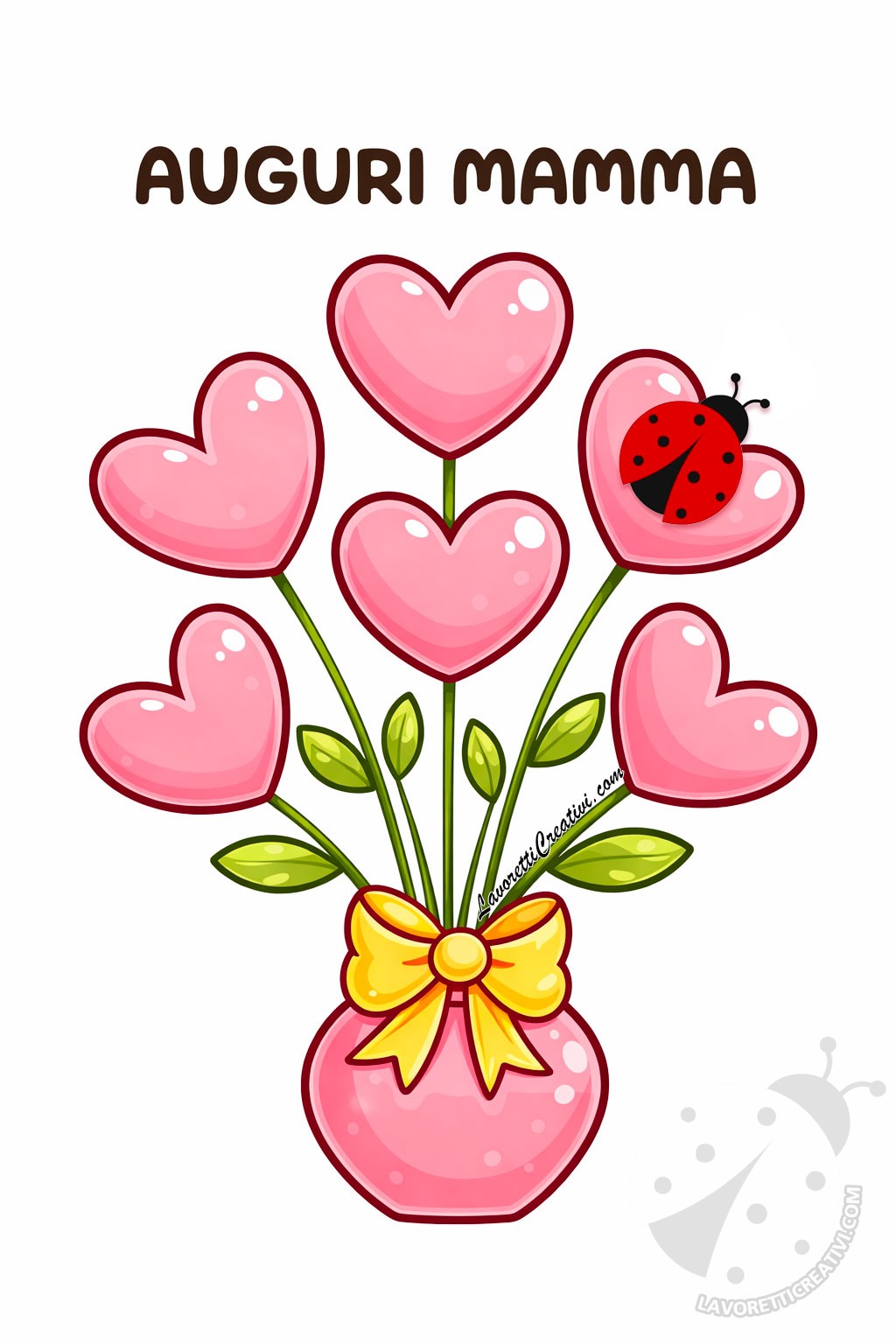 disegno cuori mamma colorato lavoretti creativi 1