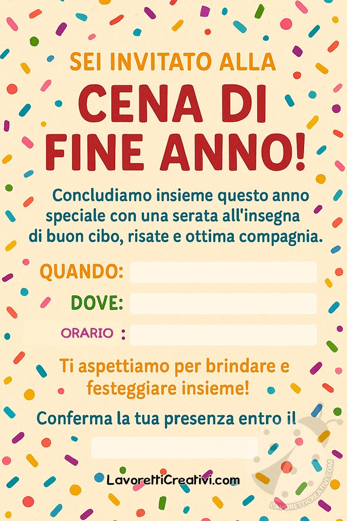 invito cena di fine anno scuola