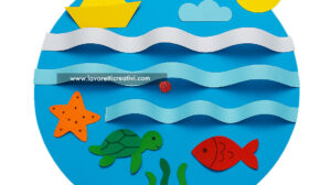 mare con onde di carta 3d