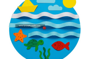 mare con onde di carta 3d