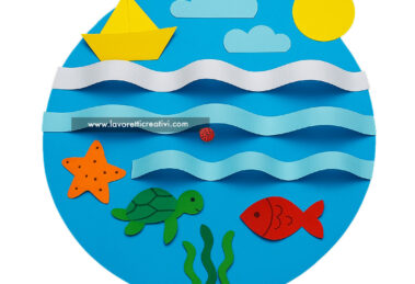 mare con onde di carta 3d