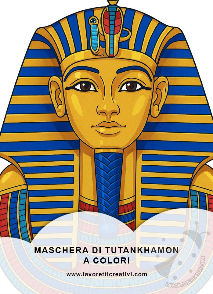 Maschera di Tutankhamon a colori da stampare