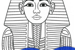 maschera tutankhamon da colorare