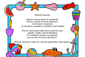 saluto buone vacanze bambini fine scuola