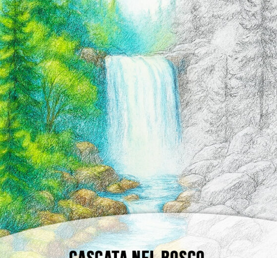 cascata nel bosco disegno