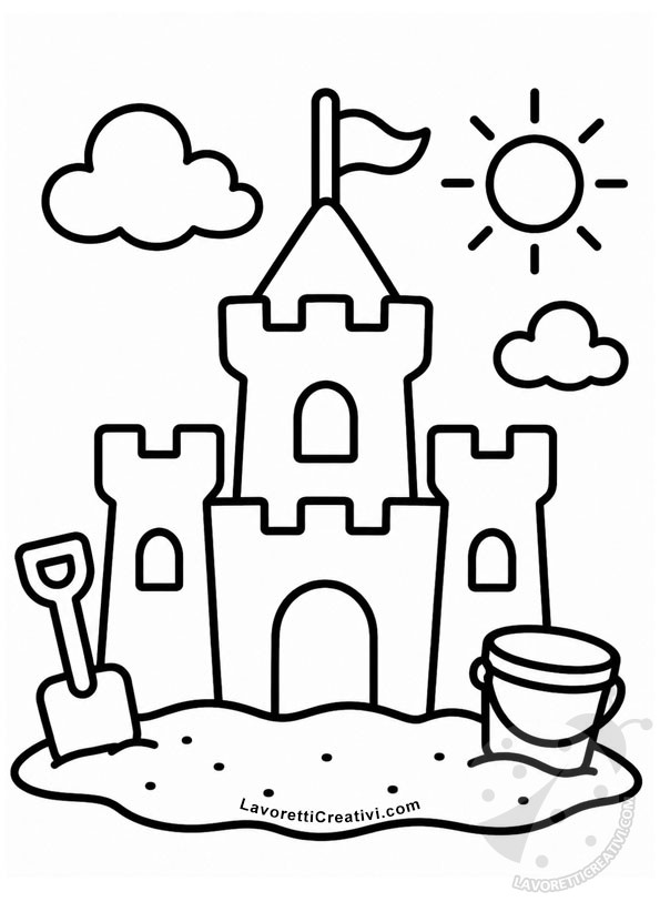 castello di sabbia da colorare