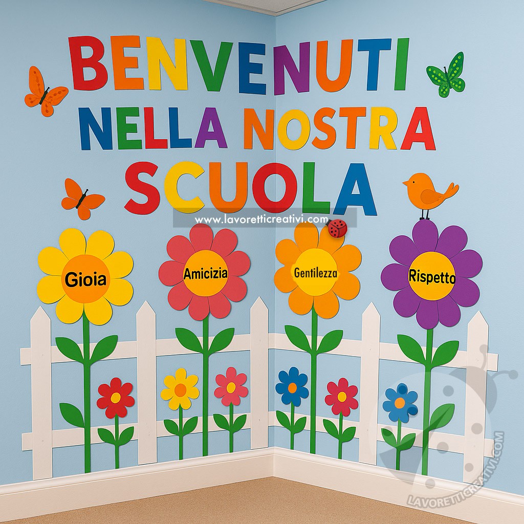 Benvenuti nella nostra scuola: decorazione per parete corridoio