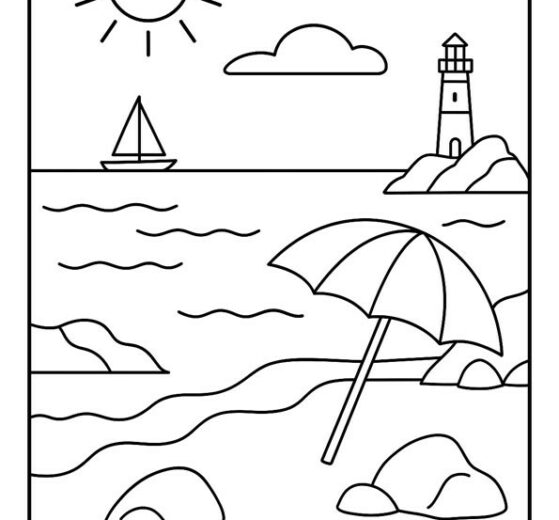Disegno spiaggia e mare facile 9 disegno spiaggia mare 1