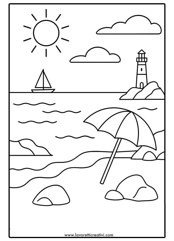 disegno spiaggia mare 1