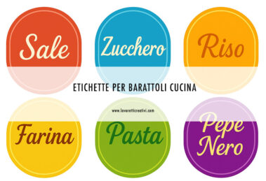 etichette barattoli cucina